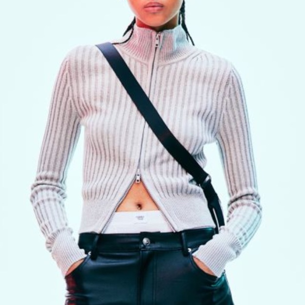 H&M Ribbed Knit Grey Sweater